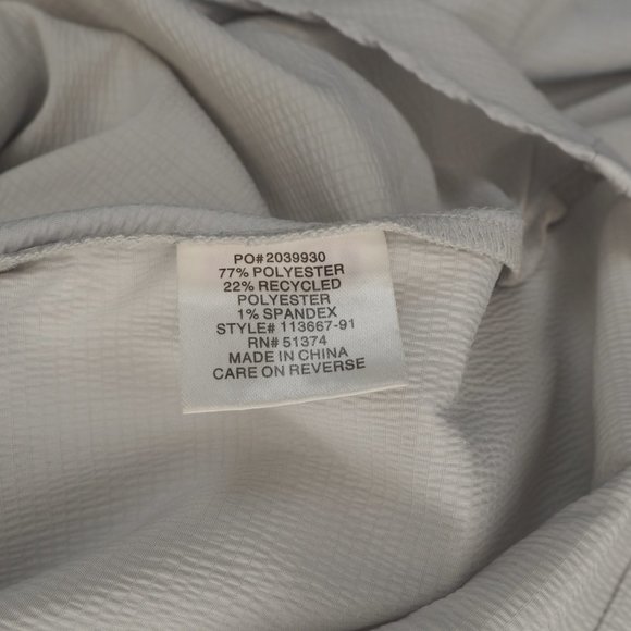 Light Gray White Crepe Cowl Neck Blouse - Picture 7 of 8